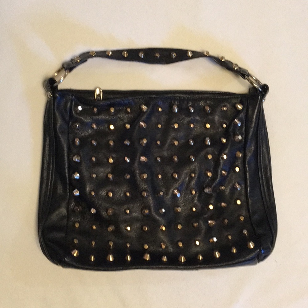 Studded faux leather bag